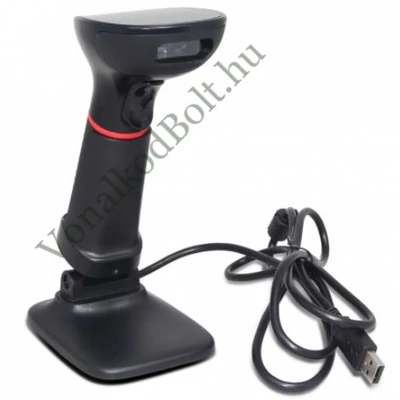 POLPOS PS-200 2D Imager vonalkódolvasó USB kábel, tartóállvány - Fekete