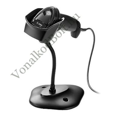 Motorola-Symbol-Zebra DS2208 2D imager vonalkódolvasó, tartóállvánnyal, interfész kábellel,  FEKETE - OEM